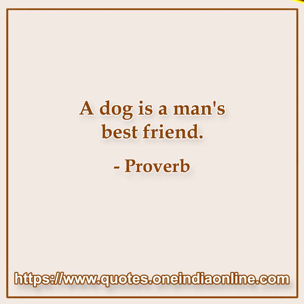 A dog is a man's best friend.

- 