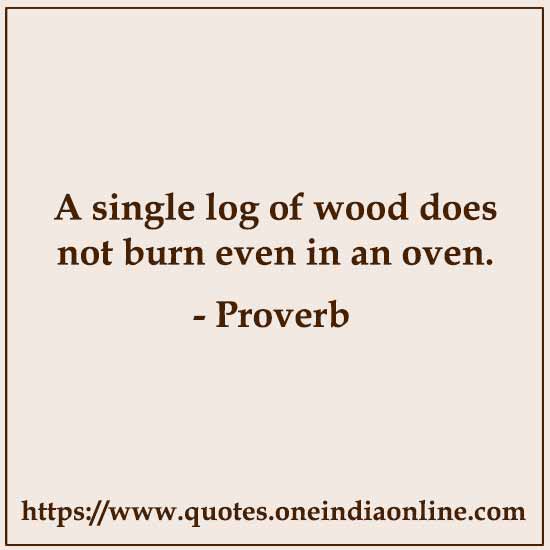 A single log of wood does not burn even in an oven.