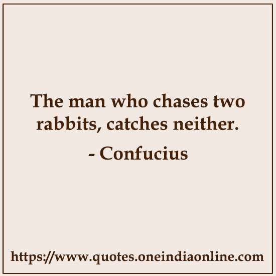 The man who chases two rabbits, catches neither.