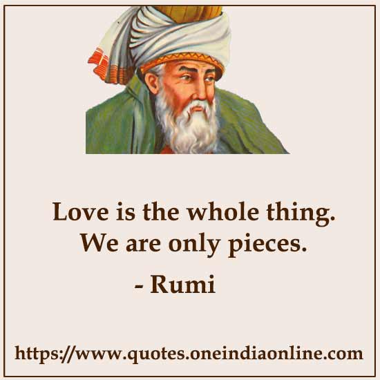Love is the whole thing. We are only pieces.